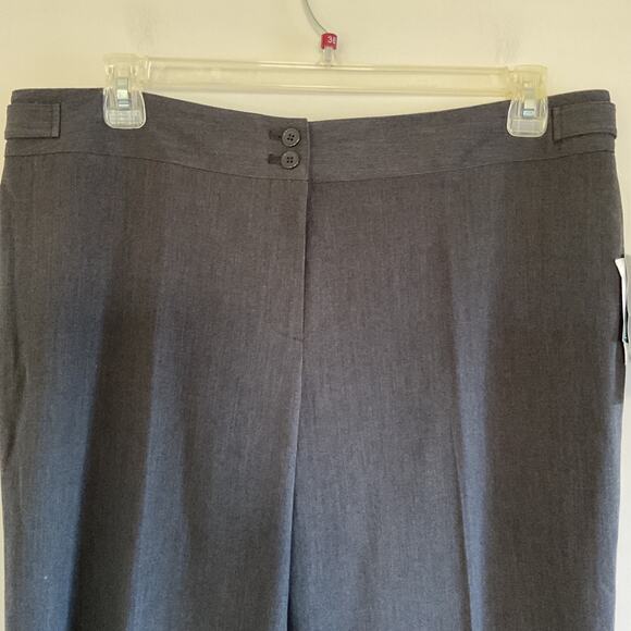 NWT Jones New York Signature Stretch Charcoal Dress Pants 16 Office 32.5” Inseam - Picture 3 of 11